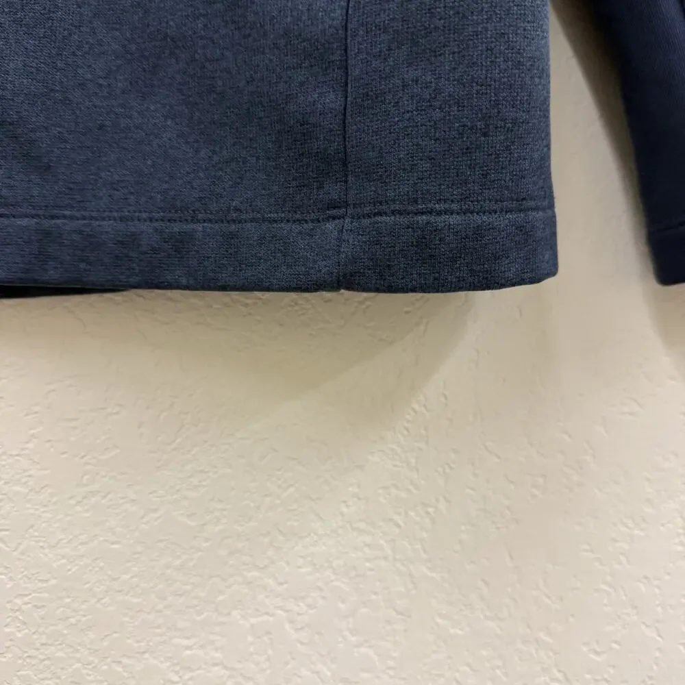 The North Face Mens L Navy Heather 1/2 Zip Fleece Lined Pullover Sweater FA16